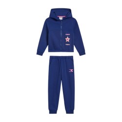 Diadora Tracksuit Tuta Zip Intera Cappuccio Felpata Bambina Ragazza