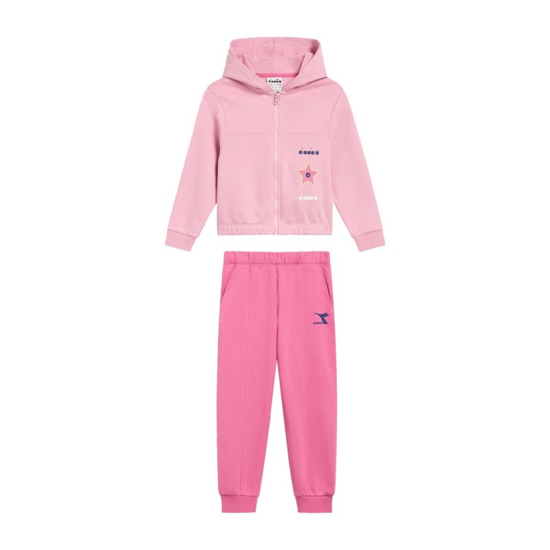 Diadora Tracksuit Tuta Zip Intera Cappuccio Felpata Bambina Ragazza