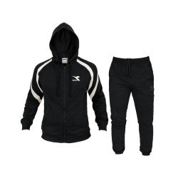 Diadora tracksuit Hoodie Tuta Zip Intera Cappuccio Uomo Ragazzo Nero