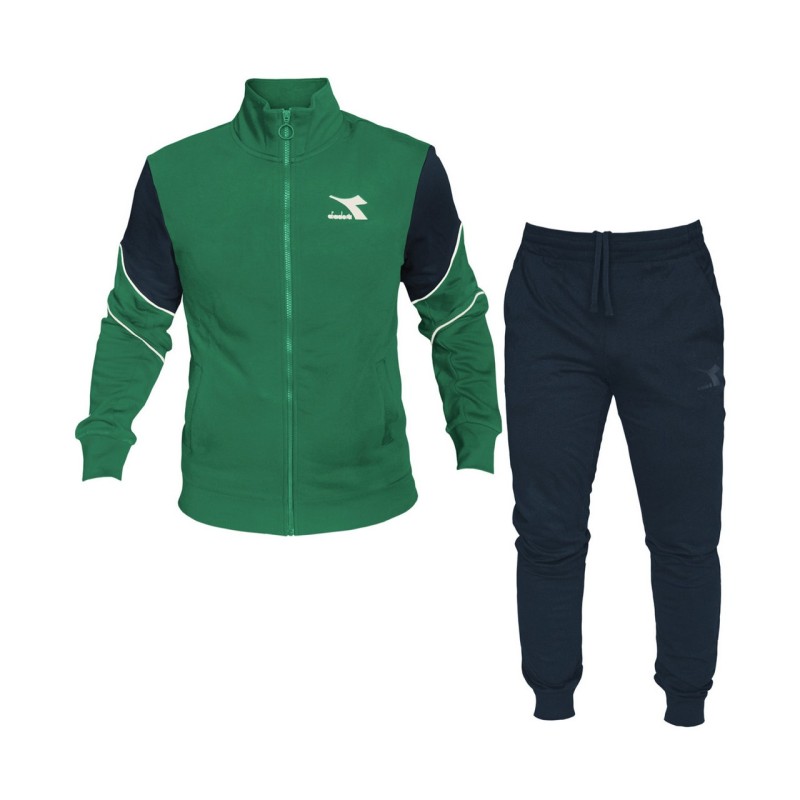 Diadora tracksuit Hoodie Tuta Zip Intera Cappuccio Uomo Ragazzo Verde