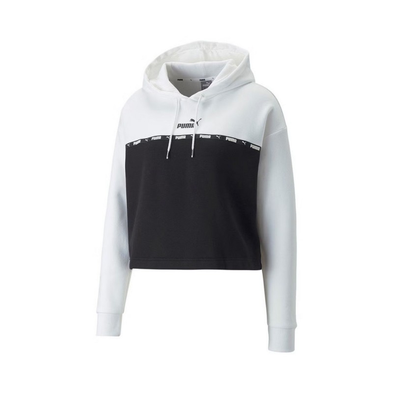 Puma Power Tape Hoodie Felpa Cappuccio Donna Ragazza