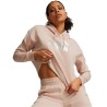 Puma Ess+Metallic Logo Cropped Hoodie Felpa Cappuccio Donna Ragazza