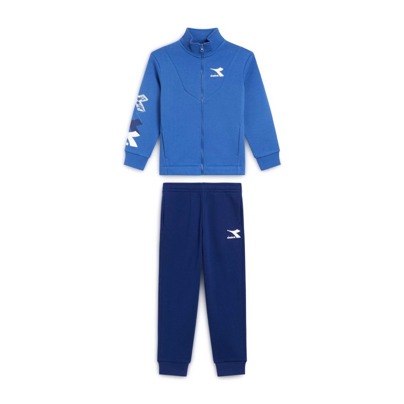 Diadora Tracksuit Tuta Zip Intera Felpata Bambino Ragazzo Blu