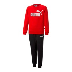 Puma No1 Logo Sweat Suit Tuta Girocollo Bambino Ragazzo Rosso