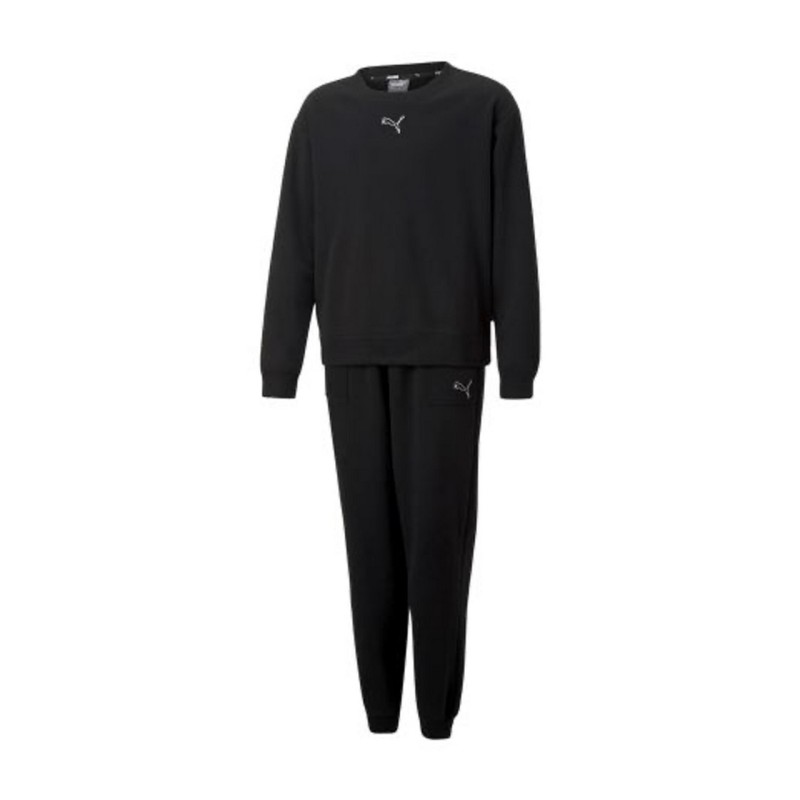 Puma Loungewear Suit Fl G Tuta Girocollo Bambina Ragazza Nera