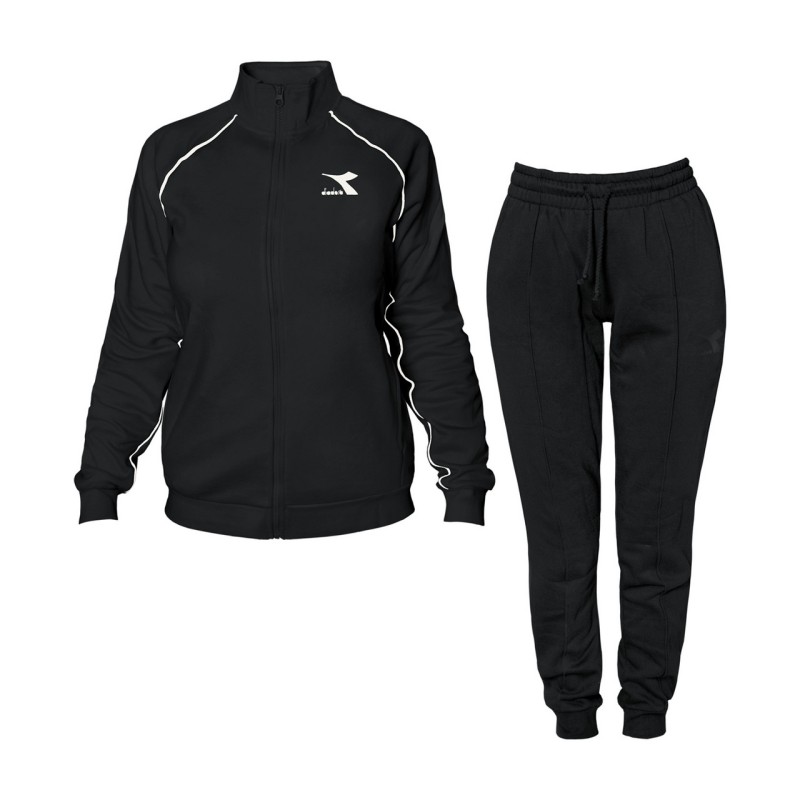 Diadora tracksuit Tuta Zip Intera Donna Ragazza Nera