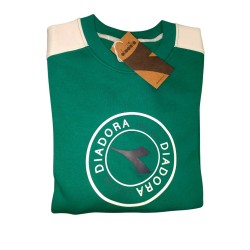 Diadora Sweatshert Felpa Girocollo Uomo Ragazzo Verde