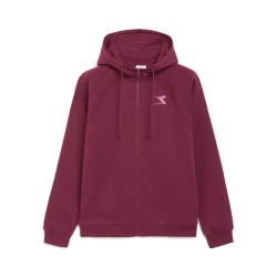 Diadora Hoodie Cromia Felpa Zip Intera Cappuccio Donna Ragazza Sportiva Cotone Ginnastica