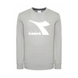 Diadora Sweatshirt Crew Logo Chomia Felpa Girocollo Cotone Uomo Sportiva Ginnastica