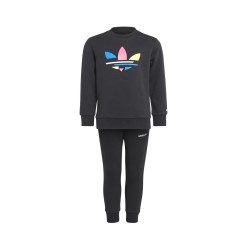 Adidas Crew Set Tuta Girocollo Bimbo Bimba Nera