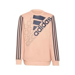 Adidas Logo Sweat Felpa Girocollo Bimba Bambina Rosa Garzata