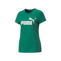 Puma Ess Logo T-Shirt Ragazza Donna Mezza Manica Corta Verde