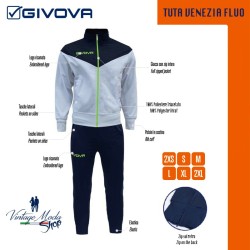 GIVOVA TUTA VENEZIA SPORTIVA ALLENAMENTO RUNNING ZIP INTERA UOMO DONNA UNISEX PALESTRA