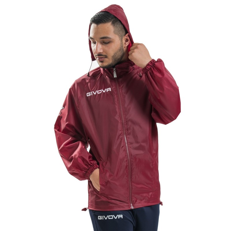 Givova Rain Basico K- Way Impermeabile Uomo Ragazzo Sportivo Allenamento Pioggia Corsa