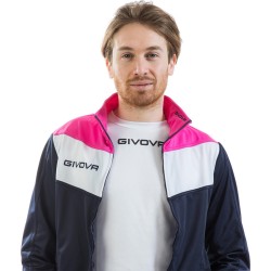 GIVOVA TUTA CAMPO SPORTIVA ALLENAMENTO RUNNING ZIP INTERA UOMO DONNA UNISEX PALESTRA ACETATA