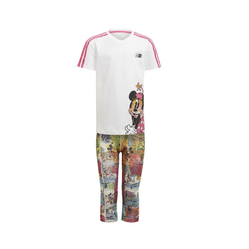 Adidas Sum Disney Junior Completo Bimba Ragazza Sportivo Mezza Manica Manica Corta Ginnastica Estate