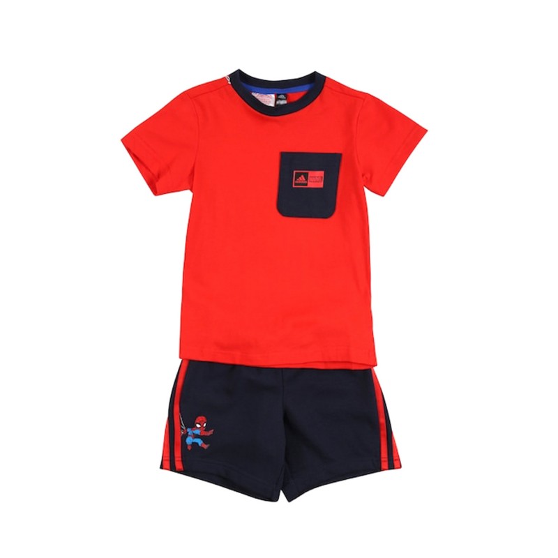 Adidas Sum Marvel Junior Completo Bimbo Ragazzo Sportivo Mezza Manica Manica Corta Ginnastica Estate