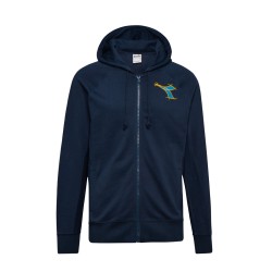 Diadora Felpa Uomo Zip Intera Cappuccio Ginnastica