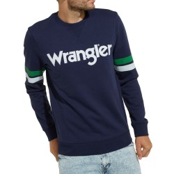 Wrangler Logo Sweat Felpa Girocollo Uomo Ragazzo Sportiva Cotone