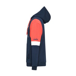 Diadora Hoodie Club Uomo Felpa Cappuccio Sportiva Ginnastica Garzata Cotone