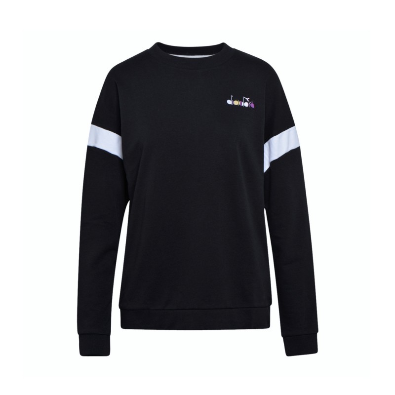 Diadora L.Sweatshirt Crew Spolight Felpa Donna Girocollo Cotone Sportiva Ginnastica