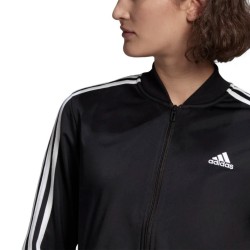 Adidas W 3S TR TS Tuta Completa Acetata Zip Intera Ragazza Donna Ginnastica Sportiva Corsa Running