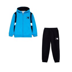 Diadora Tracksuit Hoopla Tuta Completa Zip Intera Cappuccio Bimbo Ragazzo Cotone Sportiva Ginnastica