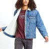 LEVI'S Type 3 Sherpa Trucker Giubbino Jeans Uomo Ragazzo Denim