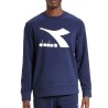 Diadora Sweatshirt Crew Logo Chomia Felpa Girocollo Cotone Uomo Sportiva Ginnastica