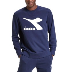 Diadora Sweatshirt Crew Logo Chomia Felpa Girocollo Cotone Uomo Sportiva Ginnastica