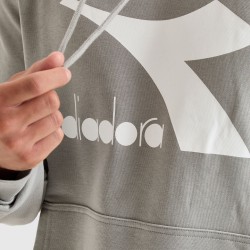 Diadora Hoodie Big Logo Felpa Cappuccio Uomo Sportiva Ginnastica Cotone