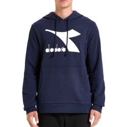 Diadora Hoodie Big Logo Felpa Cappuccio Uomo Sportiva Ginnastica Cotone