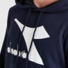 Diadora Hoodie Big Logo Felpa Cappuccio Uomo Sportiva Ginnastica Cotone