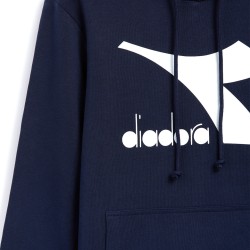 Diadora Hoodie Big Logo Felpa Cappuccio Uomo Sportiva Ginnastica Cotone