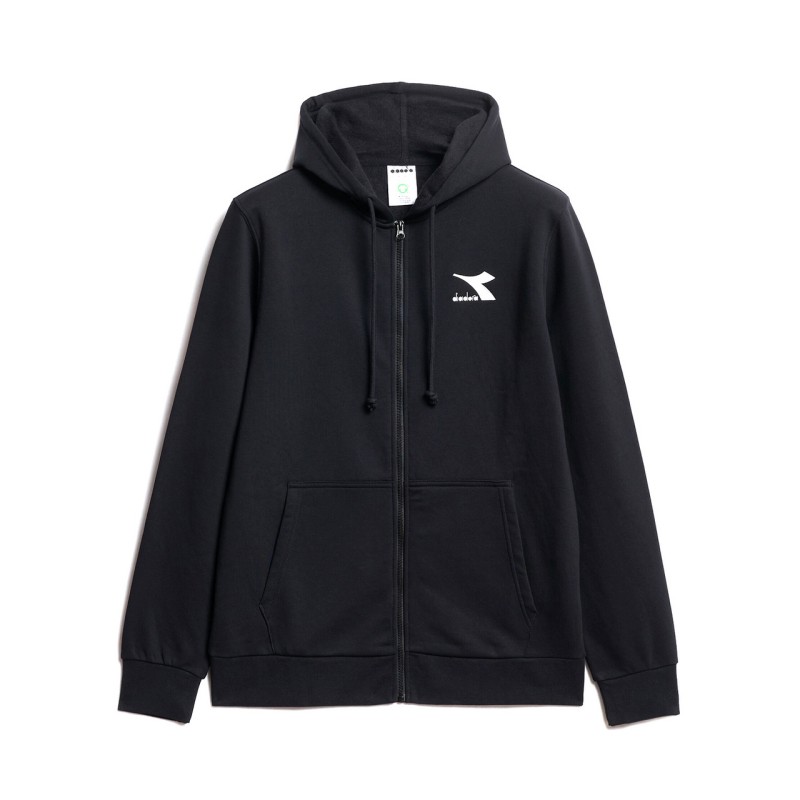 Diadora Hoodie FZ Core Felpa Zip Intera Cappuccio Uomo Cotone Sportiva Ginnastica