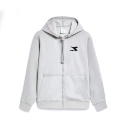 Diadora Hoodie FZ Core Felpa Zip Intera Cappuccio Uomo Cotone Sportiva Ginnastica