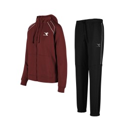 Diadora Tracksuit Core Tuta Completa Felpa Zip Intera Cappuccio Donna Ragazza Sportiva Ginnastica Cotone