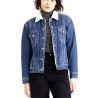 LEVI'S EX BF Sherpa Trucker Giubbotto Donna Ragazza Denim