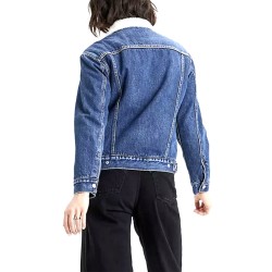 LEVI'S EX BF Sherpa Trucker Giubbotto Donna Ragazza Denim