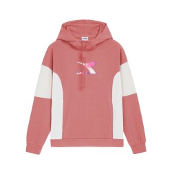 Diadora L.Hoodie Lush Felpa Cappuccio Donna Ragazza Cotone Sportiva Ginnastica