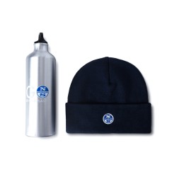 North Sails Beanie And Metal Bottler Pack Cappello Borraccia Uomo Ragazzo