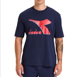 Diadora T-Shirt SS Shield Uomo Maglia Estate Mezzamanica Cotone Sportiva Ginnastica