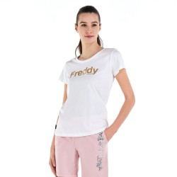 FREDDY Short Sleeve T-Shirts Donna Ragazza Sportiva Cotone Ginnastica Estate Mezzamanica