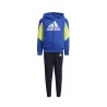 Adidas Tuta Felpa Zip Intera Cappuccio Bimbo Ragazzo Sportiva Palestra Ginnastica Running Corsa