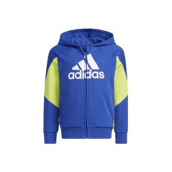 Adidas Tuta Felpa Zip Intera Cappuccio Bimbo Ragazzo Sportiva Palestra Ginnastica Running Corsa