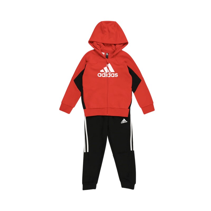 Adidas Tuta Felpa Zip Intera Cappuccio Bimbo Ragazzo Sportiva Palestra Ginnastica Running Corsa