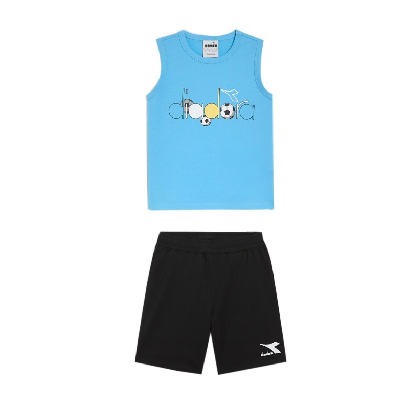 Diadora SET Kick Completo Bimbo Ragazzo Canotta Sportivo Ginnastica Cotone