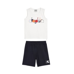 Diadora SET Kick Completo Bimbo Ragazzo Canotta Sportivo Ginnastica Cotone