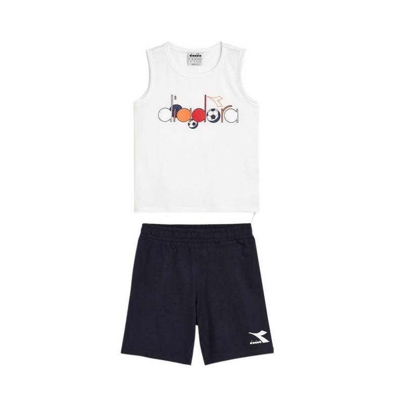 Diadora SET Kick Completo Bimbo Ragazzo Canotta Sportivo Ginnastica Cotone