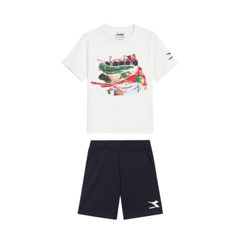 Diadora SET Playground Completo Bimbo Ragazzo Mezzamanica Sportivo Ginnastica Cotone